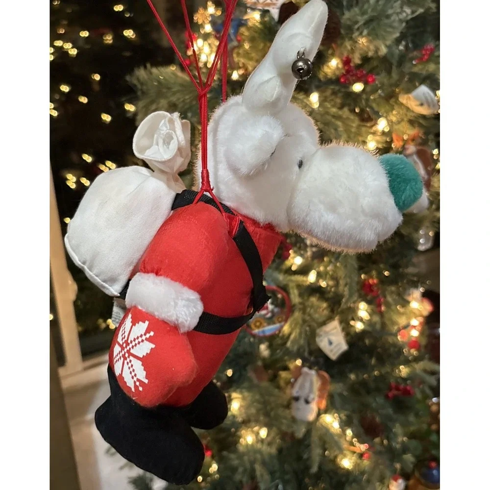 Vtg Applause Christmas Reindeer Santa bell Plush Parachute‎ Stuffed Animal Toys